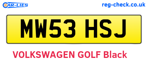 MW53HSJ are the vehicle registration plates.