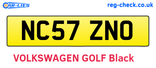 NC57ZNO are the vehicle registration plates.