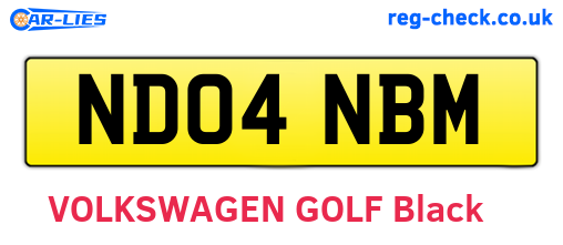 ND04NBM are the vehicle registration plates.