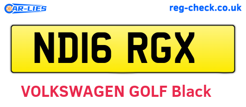 ND16RGX are the vehicle registration plates.