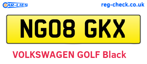 NG08GKX are the vehicle registration plates.