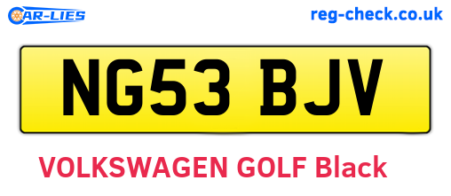 NG53BJV are the vehicle registration plates.