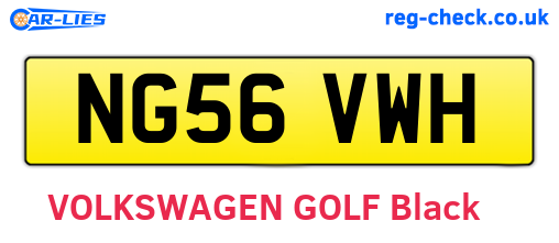 NG56VWH are the vehicle registration plates.