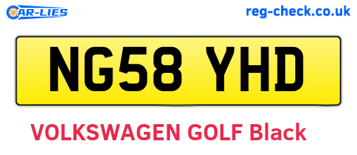 NG58YHD are the vehicle registration plates.