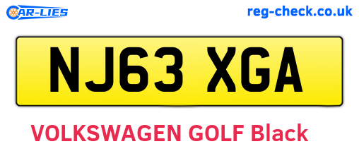 NJ63XGA are the vehicle registration plates.