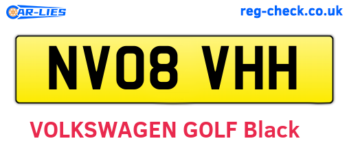 NV08VHH are the vehicle registration plates.