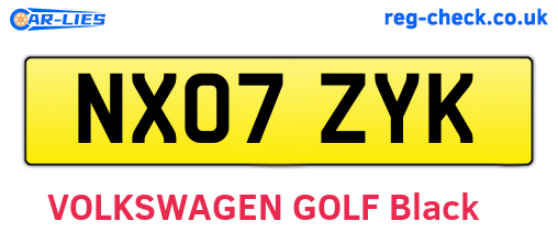 NX07ZYK are the vehicle registration plates.