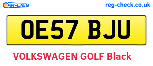 OE57BJU are the vehicle registration plates.