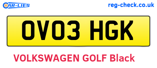 OV03HGK are the vehicle registration plates.