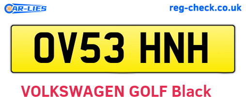 OV53HNH are the vehicle registration plates.