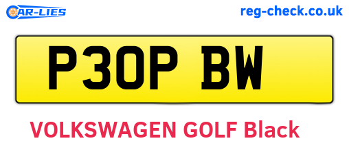 P30PBW are the vehicle registration plates.