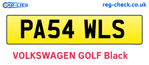 PA54WLS are the vehicle registration plates.