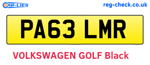 PA63LMR are the vehicle registration plates.