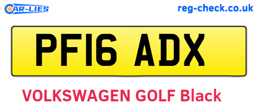PF16ADX are the vehicle registration plates.