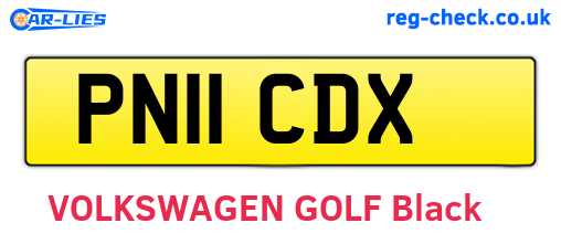 PN11CDX are the vehicle registration plates.