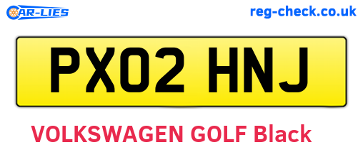 PX02HNJ are the vehicle registration plates.