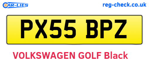 PX55BPZ are the vehicle registration plates.