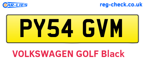 PY54GVM are the vehicle registration plates.