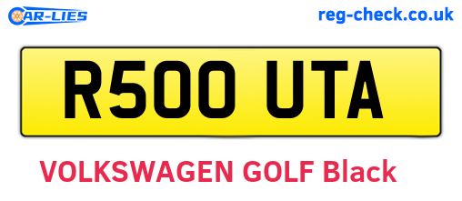 R500UTA are the vehicle registration plates.