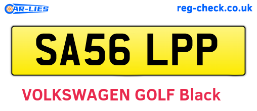 SA56LPP are the vehicle registration plates.
