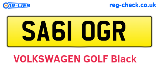 SA61OGR are the vehicle registration plates.