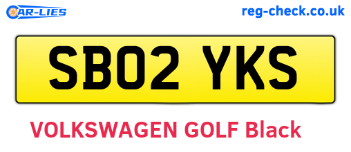 SB02YKS are the vehicle registration plates.
