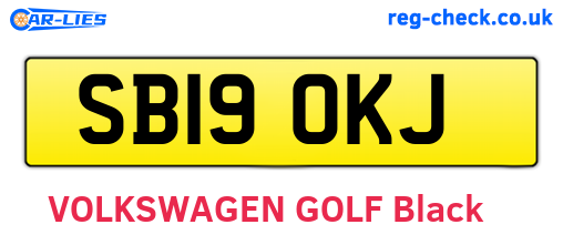 SB19OKJ are the vehicle registration plates.