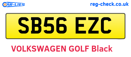 SB56EZC are the vehicle registration plates.
