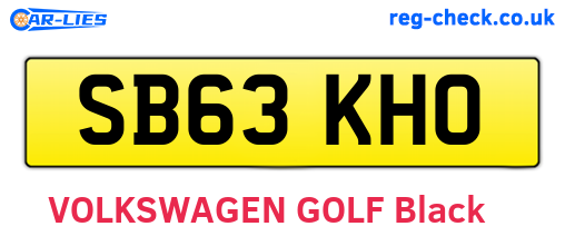 SB63KHO are the vehicle registration plates.