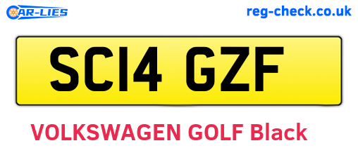 SC14GZF are the vehicle registration plates.