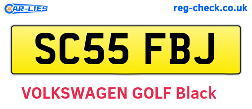 SC55FBJ are the vehicle registration plates.