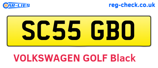 SC55GBO are the vehicle registration plates.
