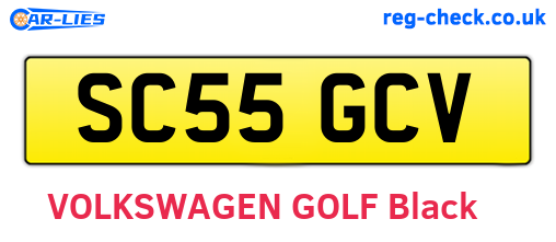 SC55GCV are the vehicle registration plates.