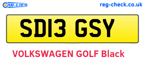 SD13GSY are the vehicle registration plates.