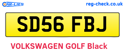 SD56FBJ are the vehicle registration plates.