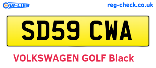 SD59CWA are the vehicle registration plates.