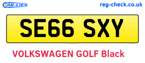 SE66SXY are the vehicle registration plates.
