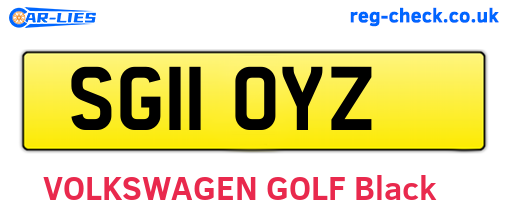SG11OYZ are the vehicle registration plates.