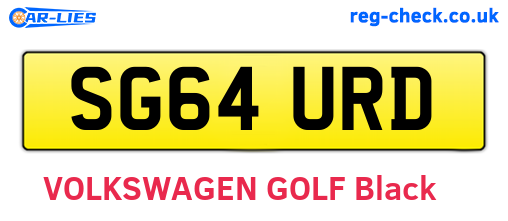SG64URD are the vehicle registration plates.