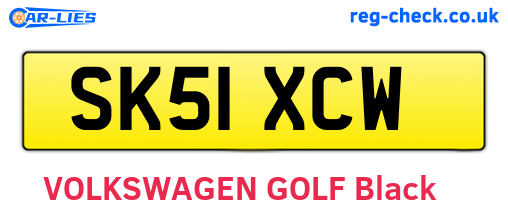 SK51XCW are the vehicle registration plates.