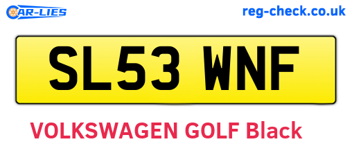 SL53WNF are the vehicle registration plates.
