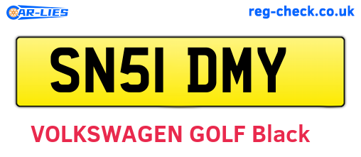 SN51DMY are the vehicle registration plates.