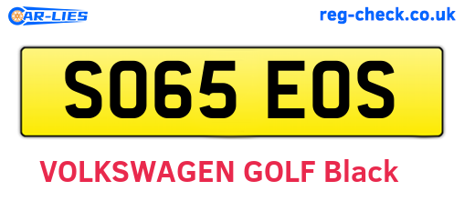 SO65EOS are the vehicle registration plates.