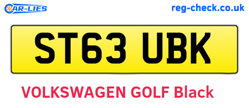 ST63UBK are the vehicle registration plates.