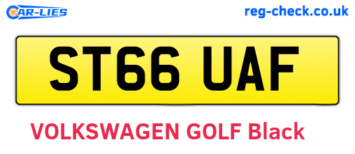 ST66UAF are the vehicle registration plates.