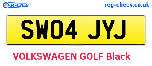 SW04JYJ are the vehicle registration plates.