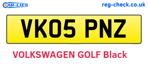 VK05PNZ are the vehicle registration plates.