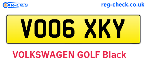 VO06XKY are the vehicle registration plates.