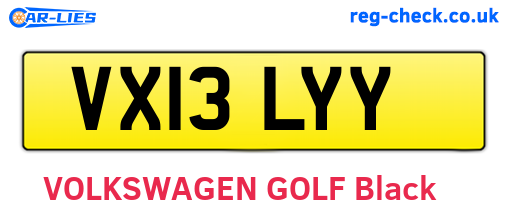 VX13LYY are the vehicle registration plates.