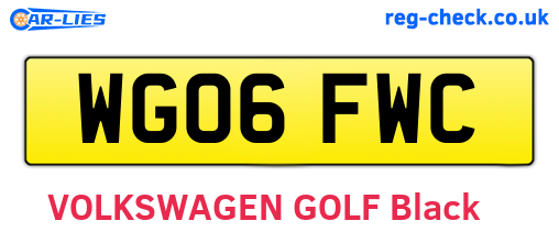 WG06FWC are the vehicle registration plates.